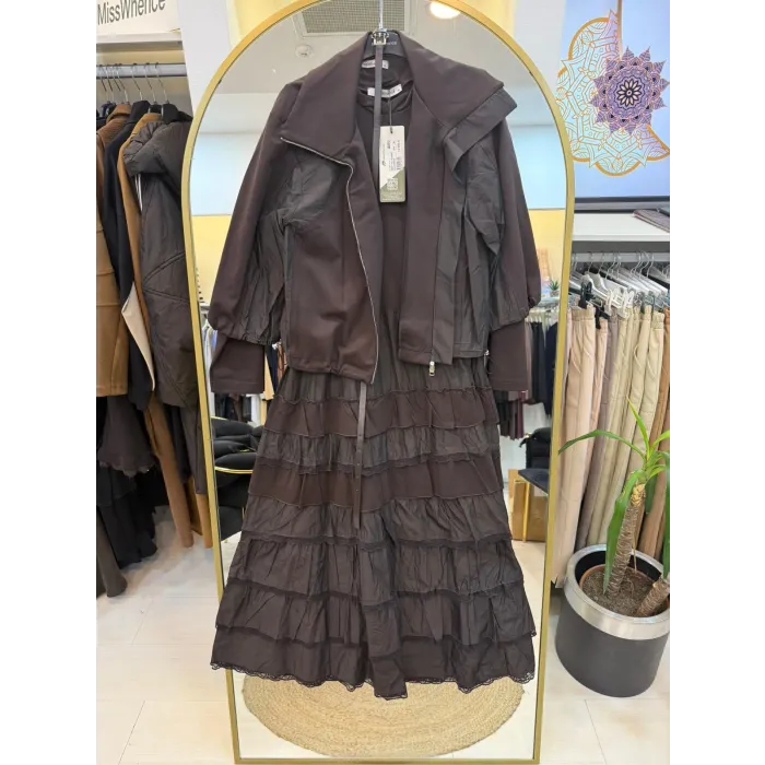 Misswhence ceketli ikili elbise 38807 kahve