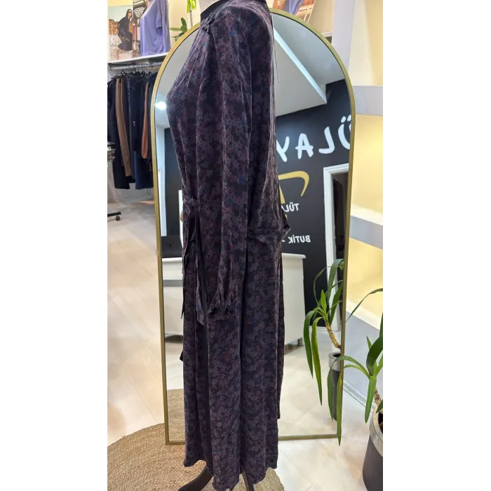 Misswhence Desenli Cupro Elbise 38829 Lİla
