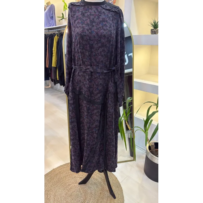 Misswhence Desenli Cupro Elbise 38829 Lİla