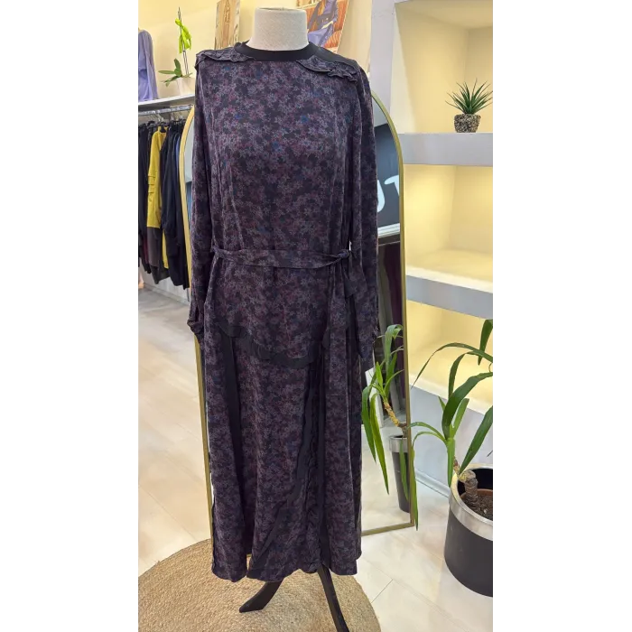 Misswhence Desenli Cupro Elbise 38829 Lİla