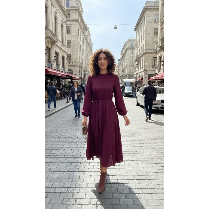 Misswhence  Elbise bordo 39844