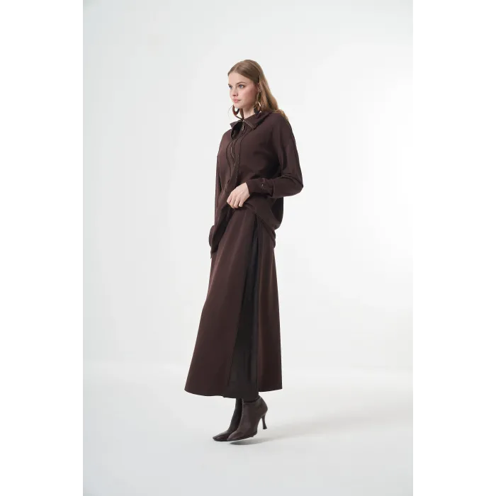 Misswhence etekli triko Tunik Takım 38018 kahve