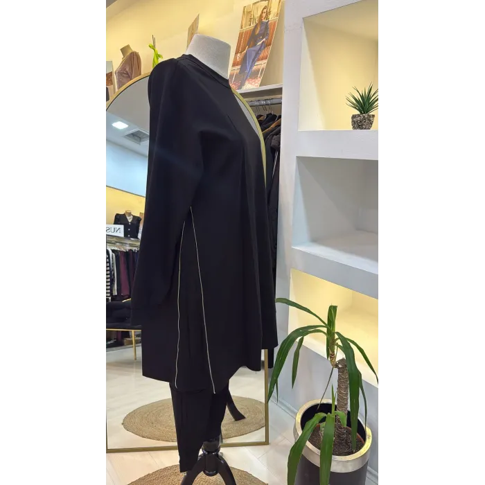 Misswhence Fermuar Detaylı Tunik  38020 SİYAH