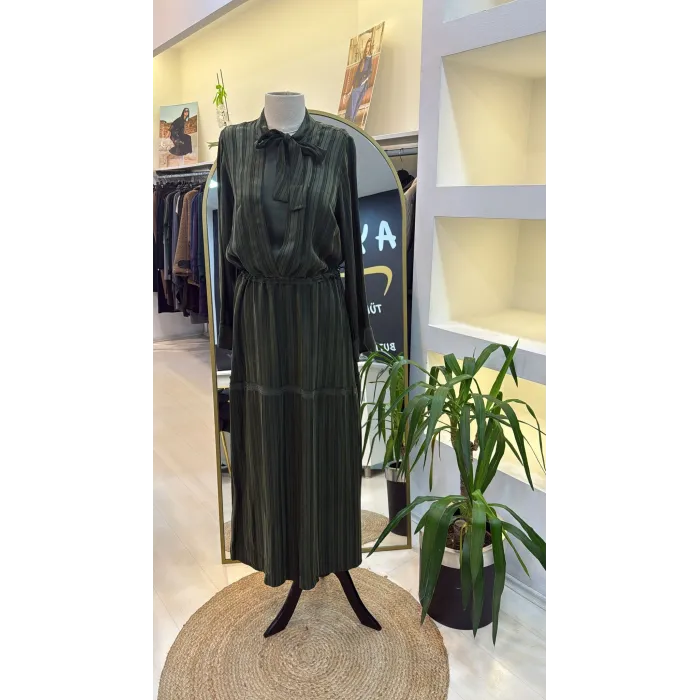 MİSSWHENCE İPEK ELBİSE 37810 YEŞİL