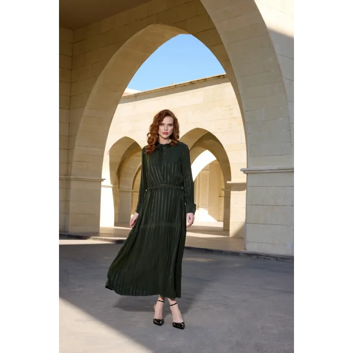 MİSSWHENCE İPEK ELBİSE 37810 YEŞİL