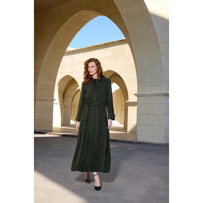 MİSSWHENCE İPEK ELBİSE 37810 YEŞİL