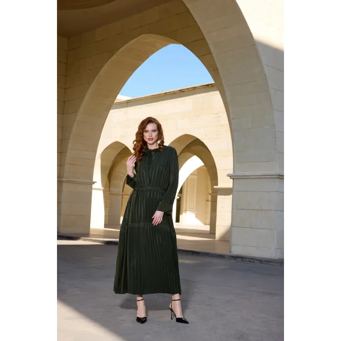 MİSSWHENCE İPEK ELBİSE 37810 YEŞİL