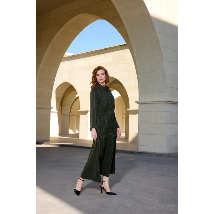 MİSSWHENCE İPEK ELBİSE 37810 YEŞİL