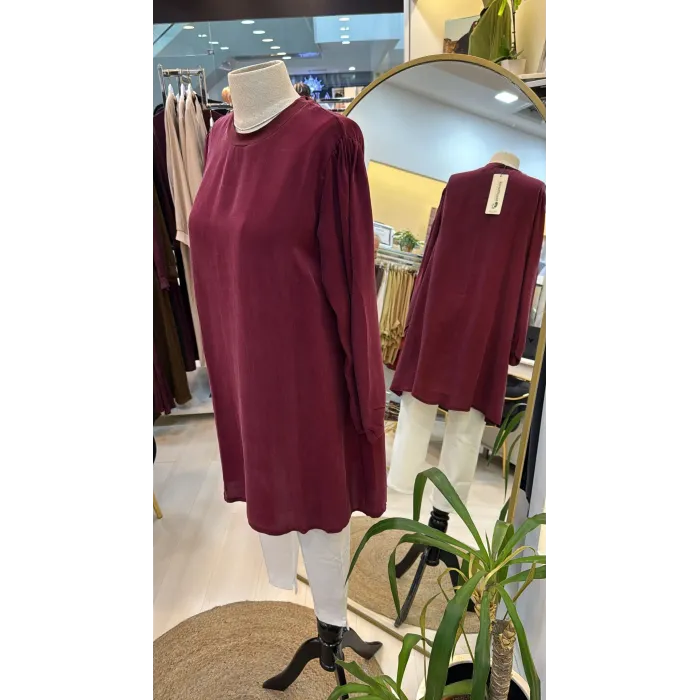 MİSSWHENCE İpek Tunik 37025 bordo
