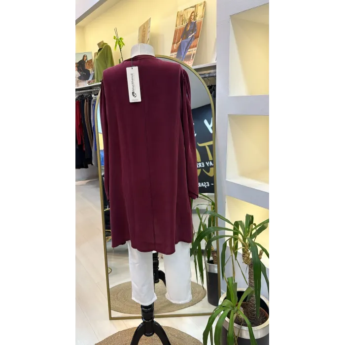 MİSSWHENCE İpek Tunik 37025 bordo