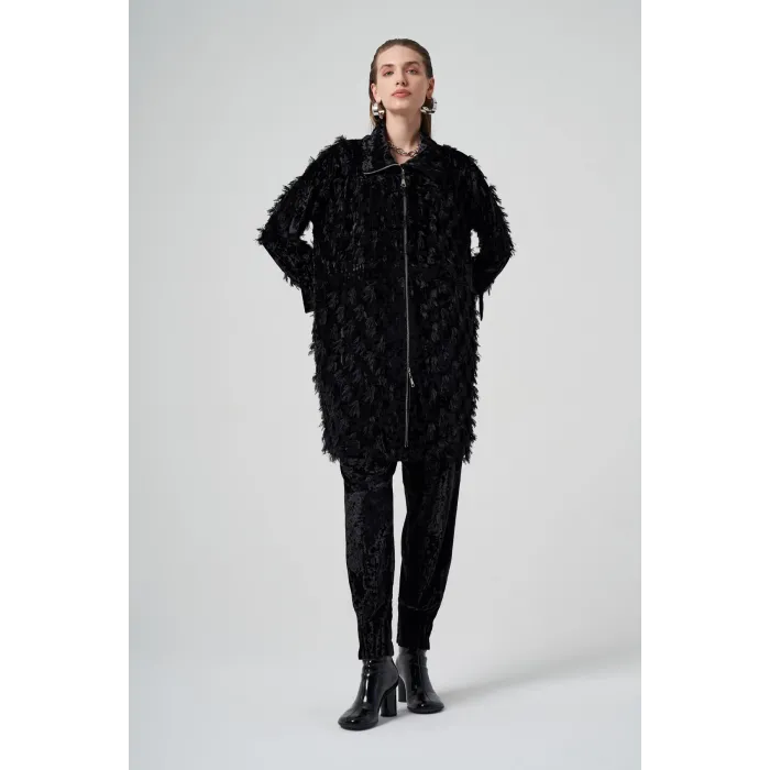 MİSSWHENCE Kadife Kap 36413 SİYAH