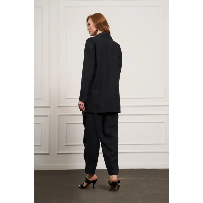 MİSSWHENCE Keten Cetek Takım 37207 SİYAH