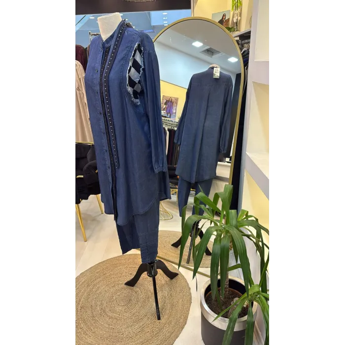 MİSSWHENCE KOT Gömlek Takım 37307 LACİVERT