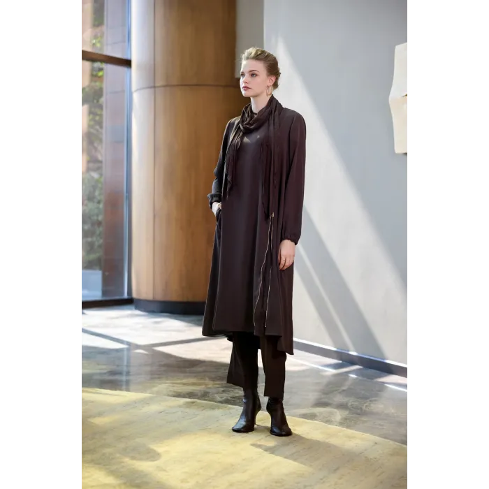 Misswhence Nakış Detaylı Tunik Takım 38028 kahve