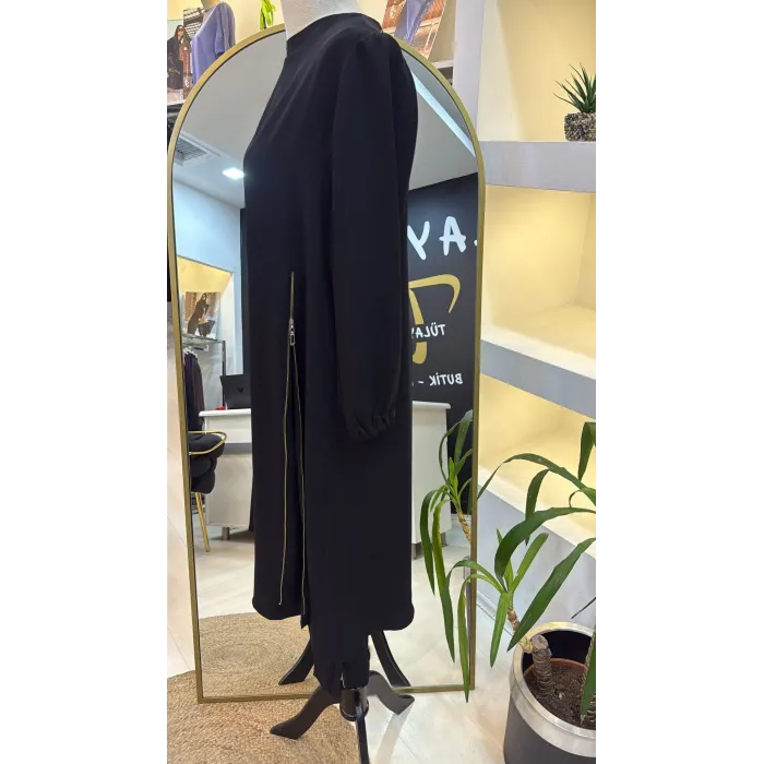 Misswhence Nakış Detaylı Tunik Takım 38028 siyah