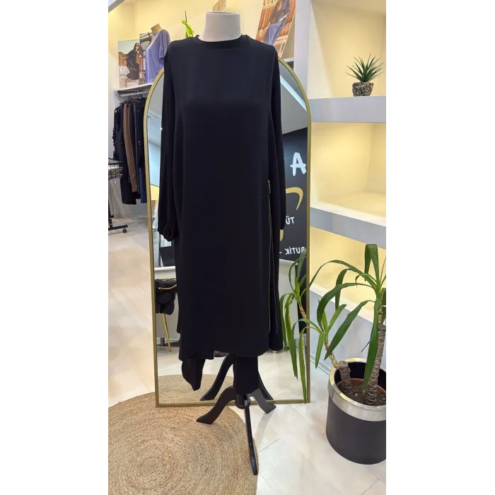 Misswhence Nakış Detaylı Tunik Takım 38028 siyah