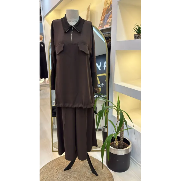 MissWhence Pantolonlu Takım 38008 kahve