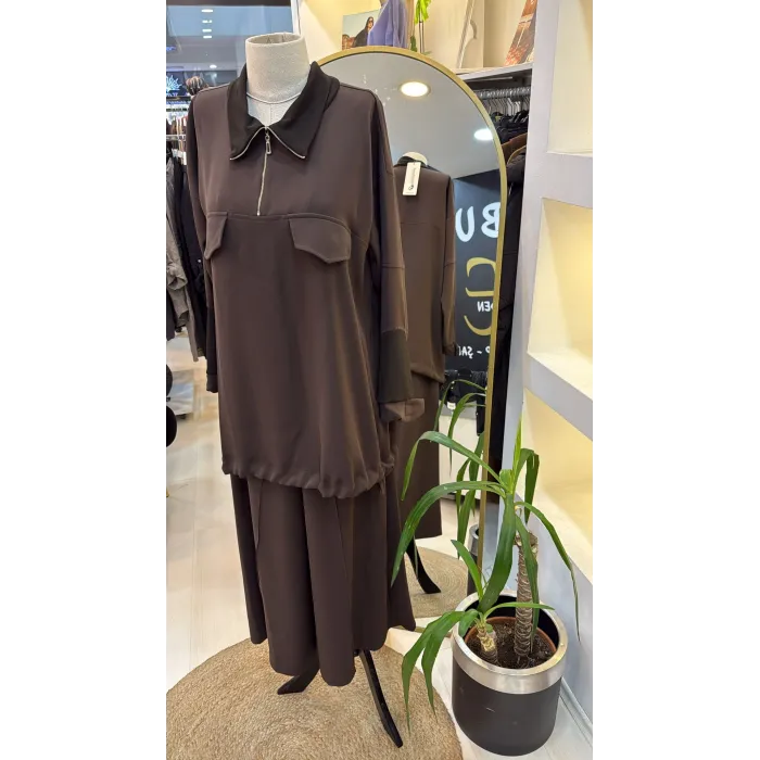 MissWhence Pantolonlu Takım 38008 kahve