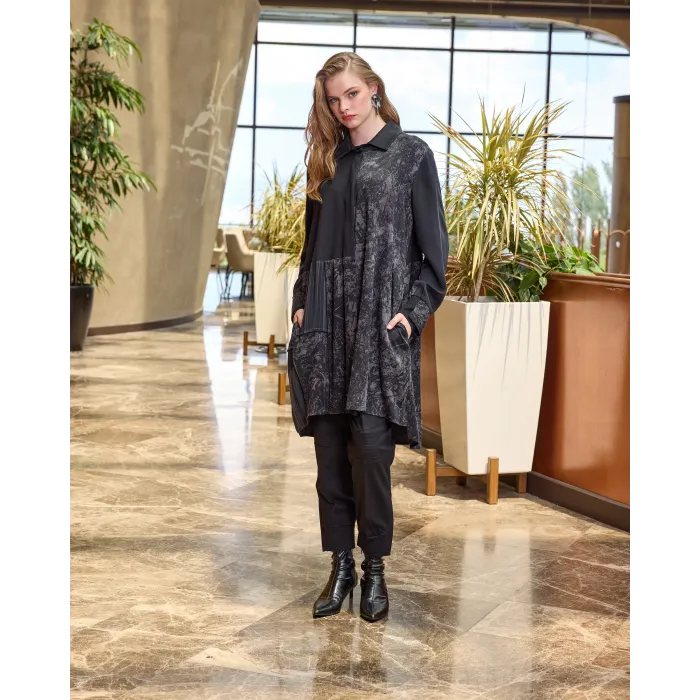 Misswhence Patchwork Cupro Tunik : 38303 kahve