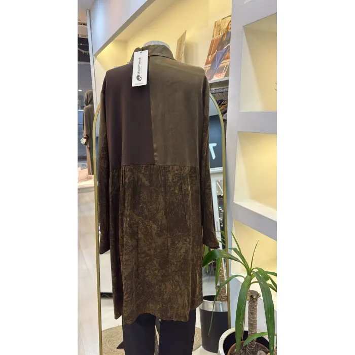 Misswhence Patchwork Cupro Tunik : 38303 kahve
