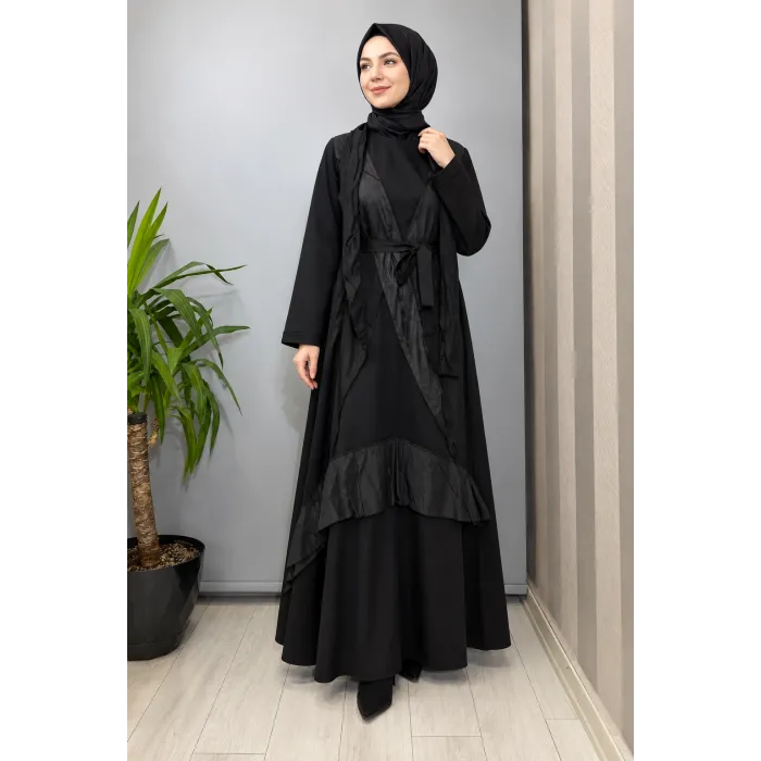 Misswhence Patchwork Elbise 40825 siyah