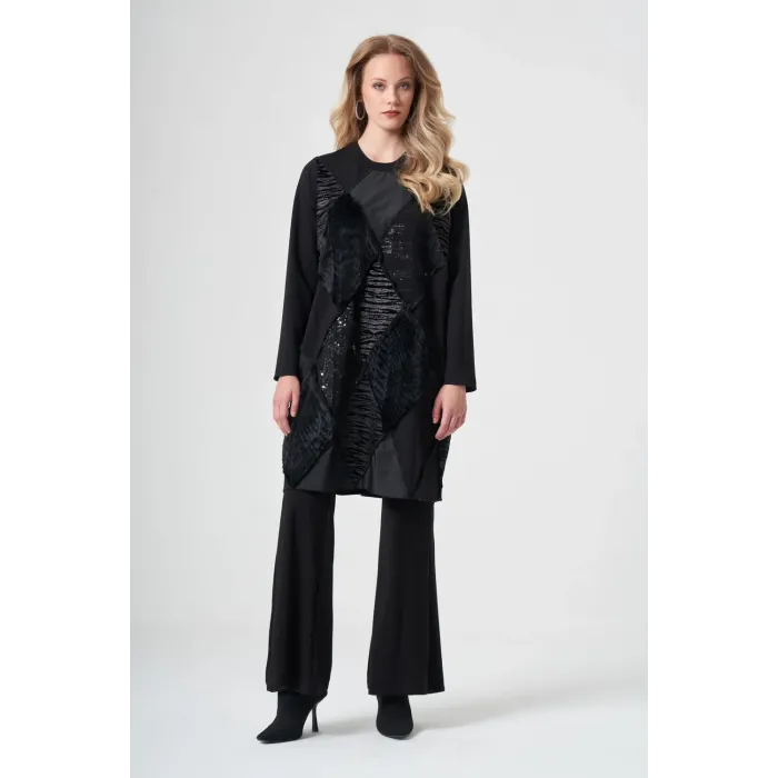 Misswhence Patchwork Tunik 40009 siyah
