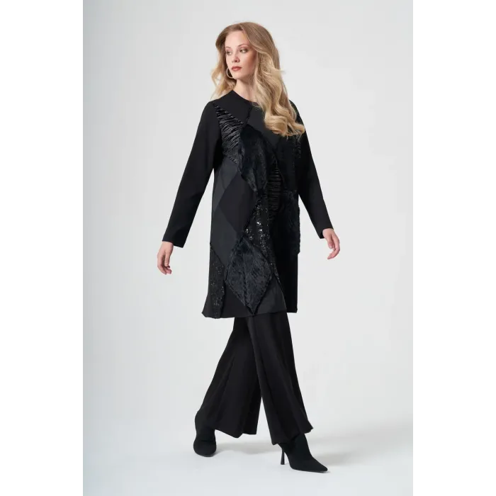 Misswhence Patchwork Tunik 40009 siyah