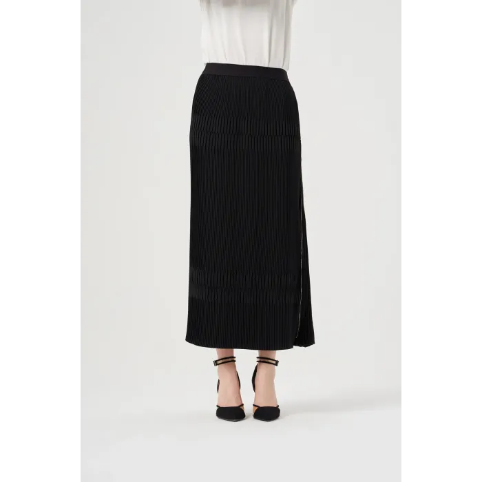 Misswhence Piliseli Yandan Fermuarlı Etek siyah 38921