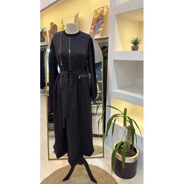 Misswhence Tafta Crush Elbise 38804 SİYAH