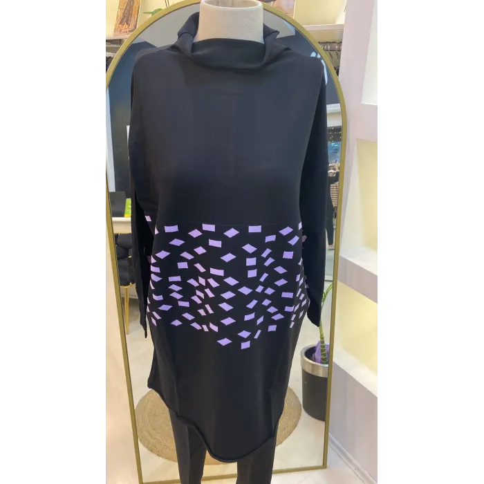 MİSSWHENCE Triko Damalı Tunik LİLA 242