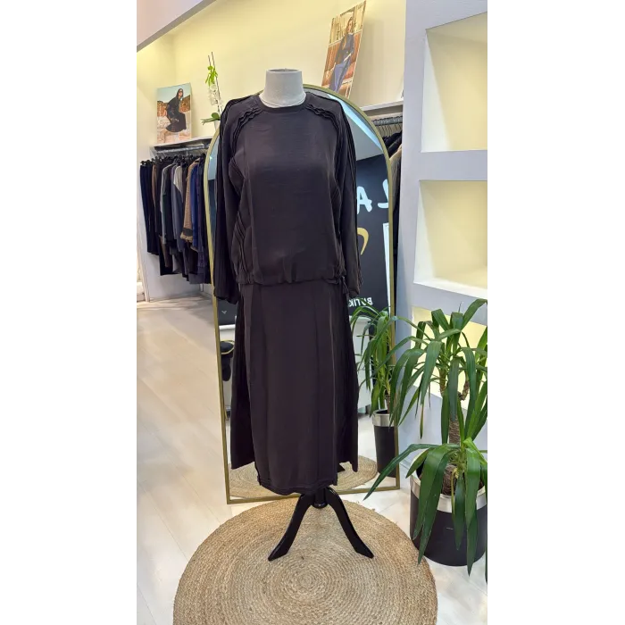 MİSSWHENCE Keten Etek Takım 37009 KAHVERENGİ