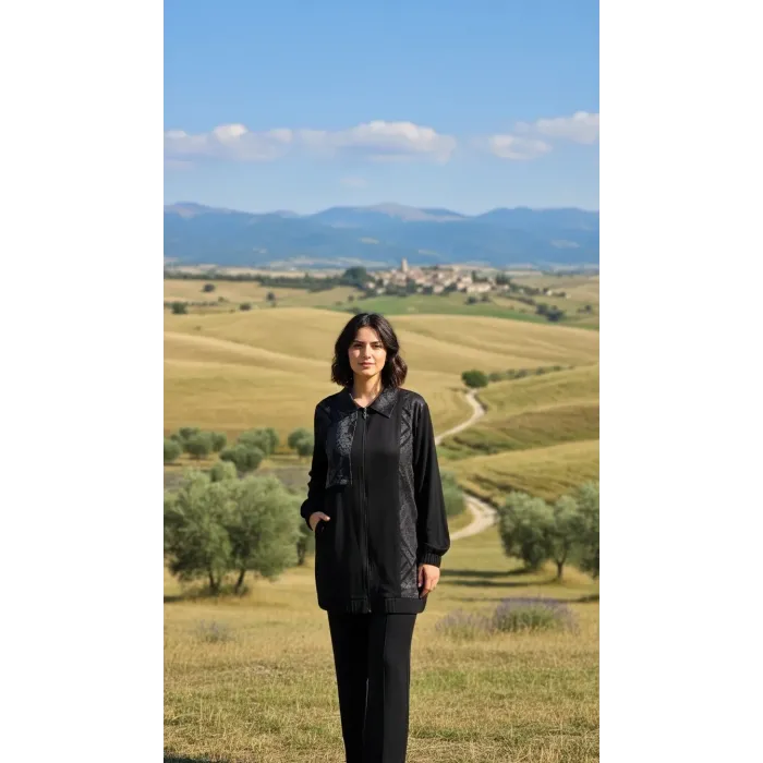 Nuss 1001 Jakar Detay Pantolonlu Takım - ANTRASİT