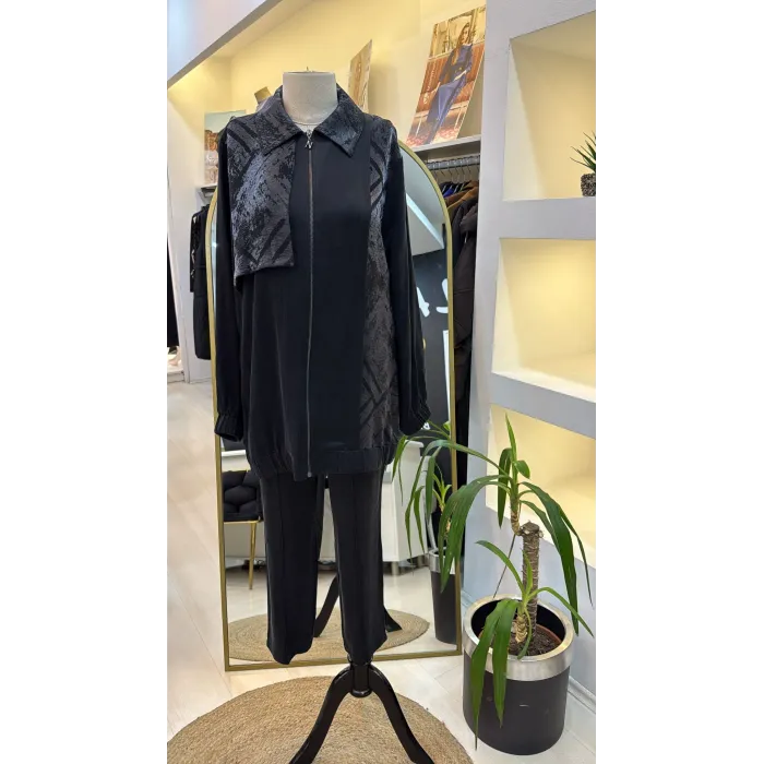 Nuss 1001 Jakar Detay Pantolonlu Takım - ANTRASİT