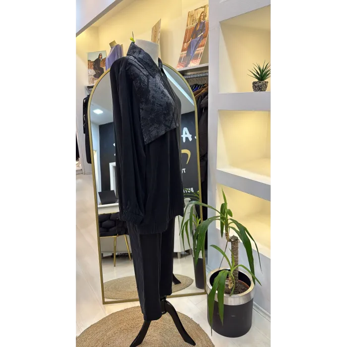 Nuss 1001 Jakar Detay Pantolonlu Takım - ANTRASİT