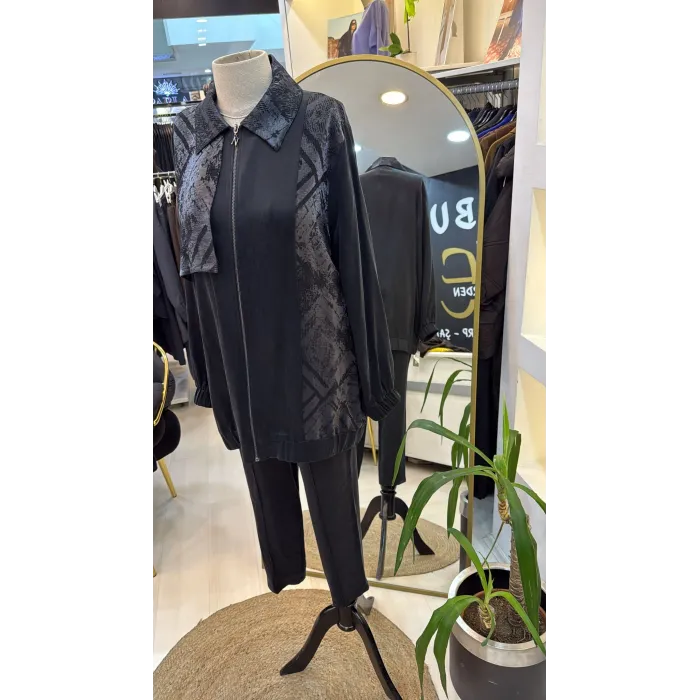 Nuss 1001 Jakar Detay Pantolonlu Takım - ANTRASİT