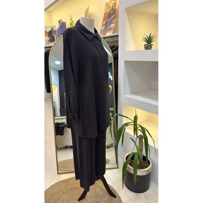 Nuss 1019 Pantolonlu Takım - Siyah