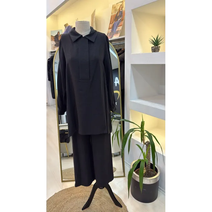 Nuss 1019 Pantolonlu Takım - Siyah