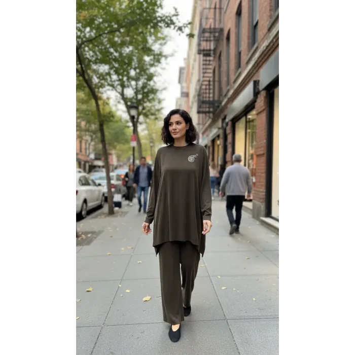 Nuss 1033 Cupra İpek Takım - KAHVE