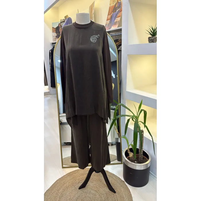 Nuss 1033 Cupra İpek Takım - KAHVE