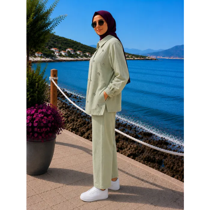 Nuss 1064 PANTOLONLU Takım - AÇİK YEŞİL