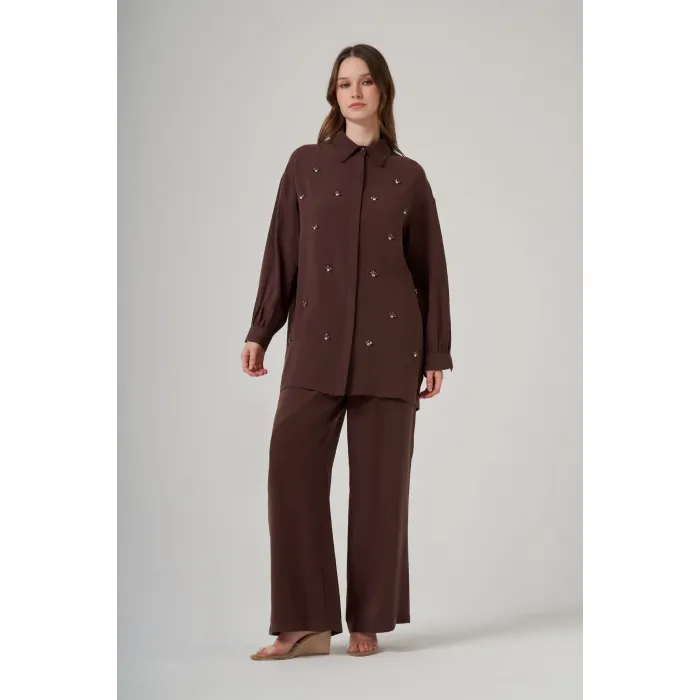 Nuss 1064 PANTOLONLU Takım - KAHVE