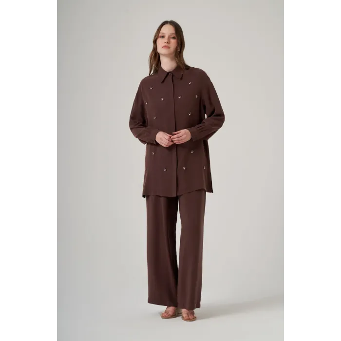 Nuss 1064 PANTOLONLU Takım - KAHVE