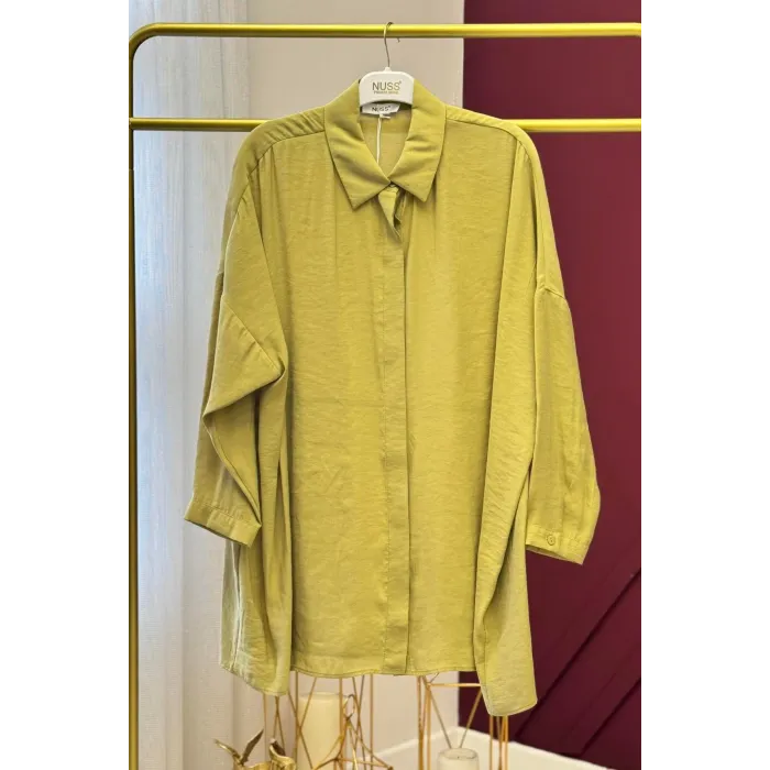 Nuss 3001 Oversize Basic Gömlek OLİVE