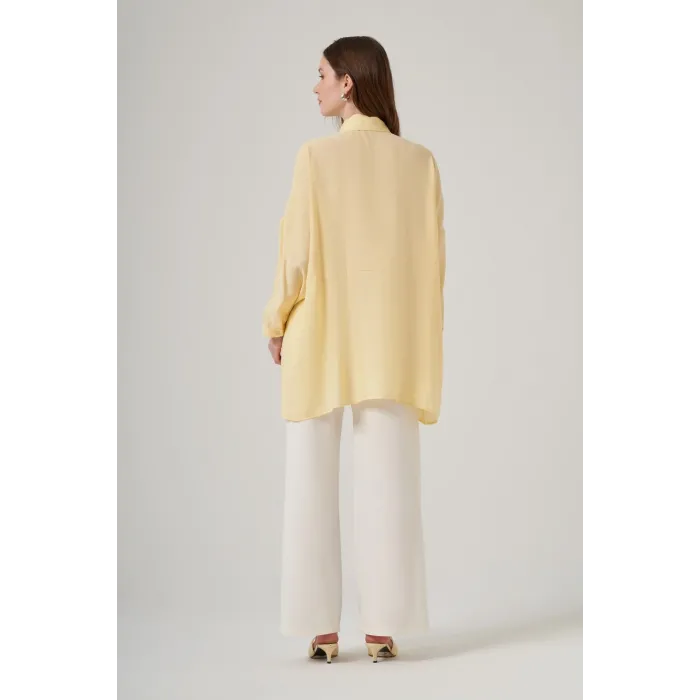 Nuss 3001 Oversize Basic Gömlek Vanilin