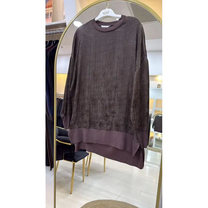 Nuss 3013 Jakar Detay Tunik kahve