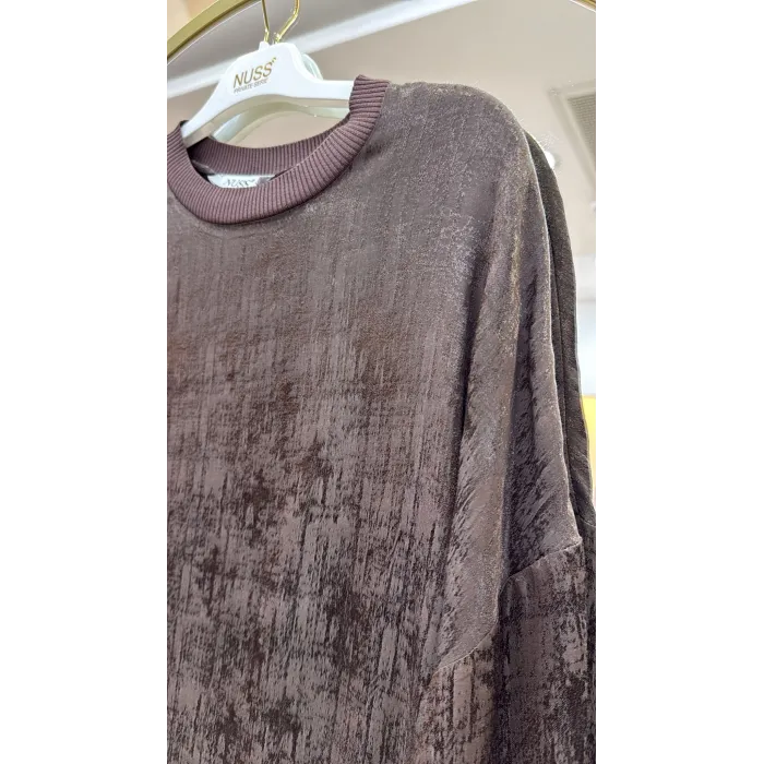 Nuss 3013 Jakar Detay Tunik kahve