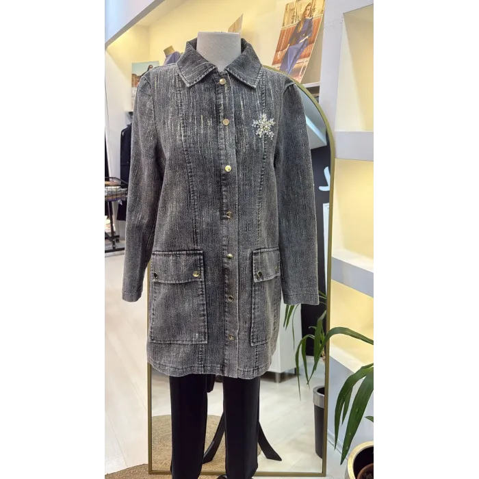 Nuss 6016 Tam Boy Düğmeli Kemer detayli kap SİYAH