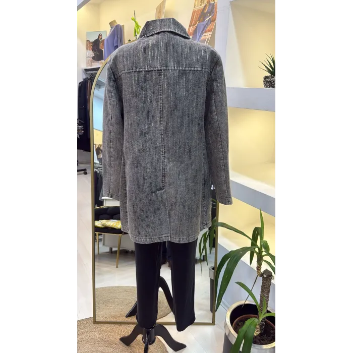 Nuss 6016 Tam Boy Düğmeli Kemer detayli kap SİYAH