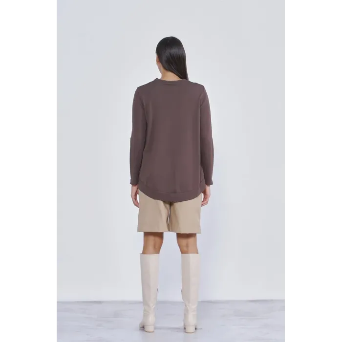 Nuss Basic Tunik  Ön Kısa Arka Uzun Tunik - 902 siyah