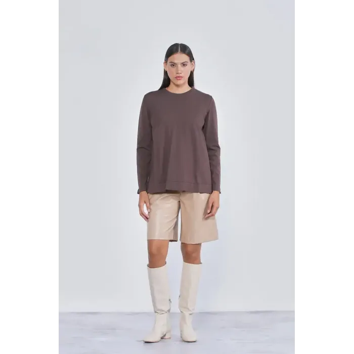 Nuss Basic Tunik  Ön Kısa Arka Uzun Tunik - 902 siyah